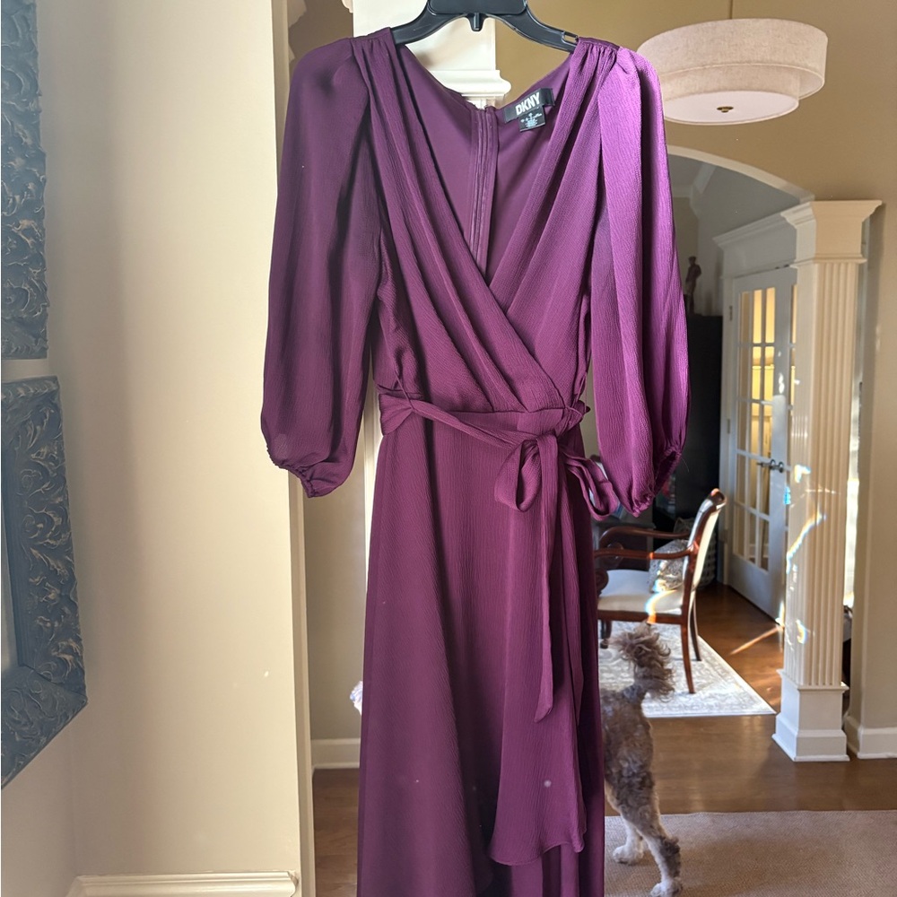 DKNY Long Sleeve Plum Dress